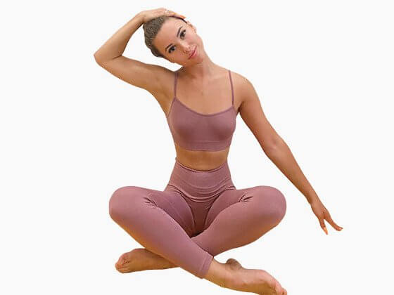 Seated neck stretch photo