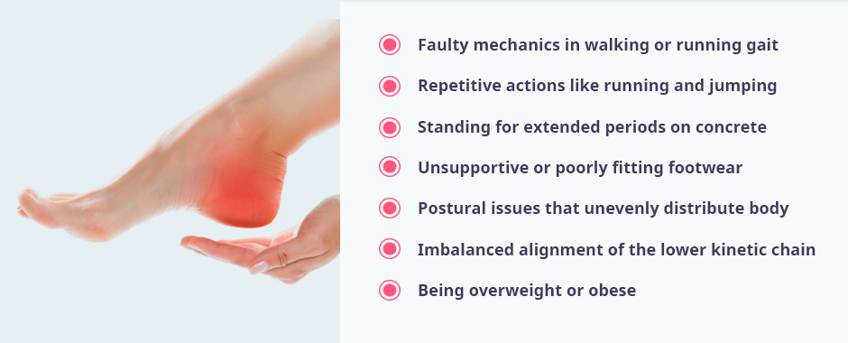 Common factors that contribute to plantar fasciitis include